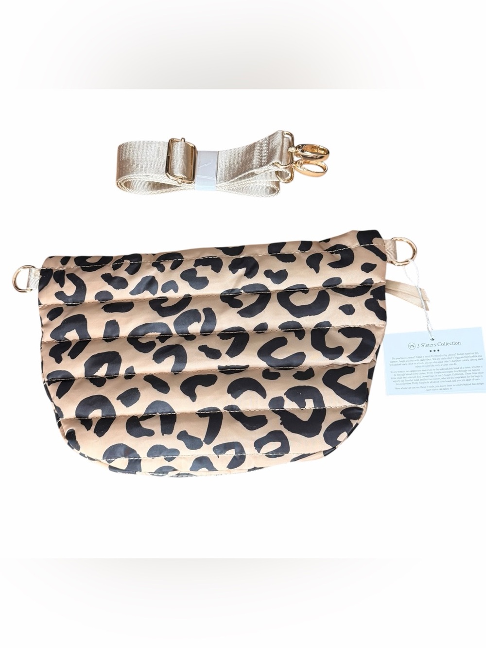 Pretty Simple Jolie Puffer Crossbody Leopard Bum Bag Adjustable to 45” Strap NWT - Picture 4 of 5